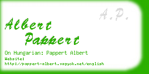 albert pappert business card